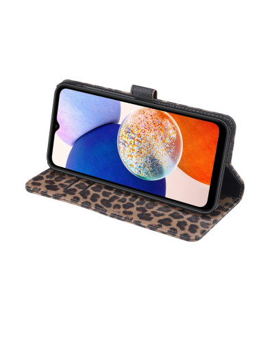 Cover Galaxy A54 5G Pelle Leopardato Marrone | Melacompro