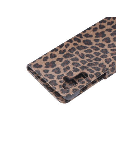 Cover Galaxy A54 5G Pelle Leopardato Marrone | Melacompro