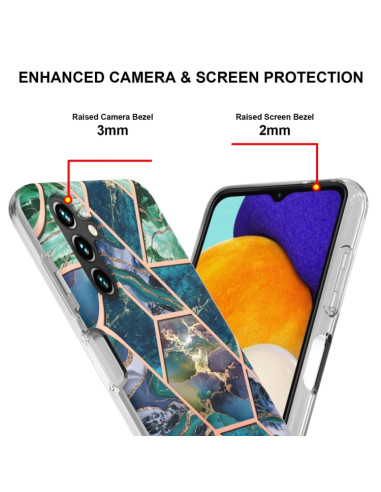 Cover Galaxy A14 5G Marmo Viola Blu Verde | Melacompro