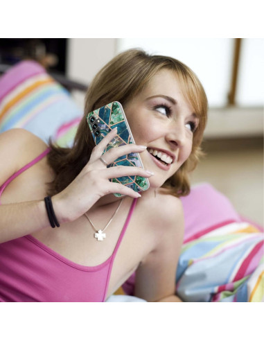 Cover Galaxy A14 5G Marmo Viola Blu Verde | Melacompro