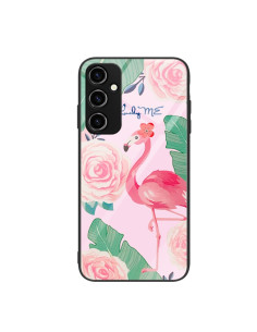 Cover Galaxy A14 5G Vetro Dipinto Foglia di Banana Colorful