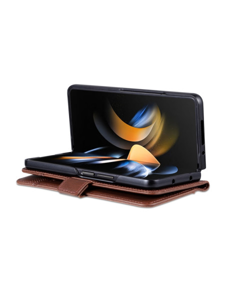 Cover Galaxy Z Fold5 Pelle Magnetica Rosso Marrone | Melacompro