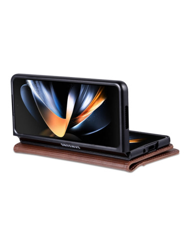 Cover Galaxy Z Fold5 Pelle Magnetica Rosso Marrone | Melacompro