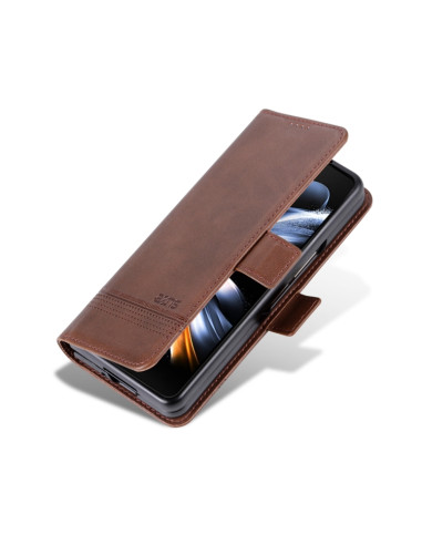 Cover Galaxy Z Fold5 Pelle Magnetica Rosso Marrone | Melacompro