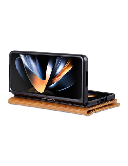 Cover Galaxy Z Fold5 Pelle Magnetica Rosso Marrone | Melacompro