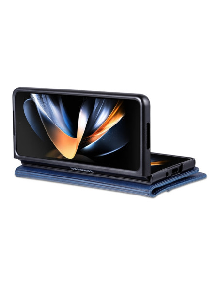 Cover Galaxy Z Fold5 Pelle Magnetica Rosso Dark Blu | Melacompro