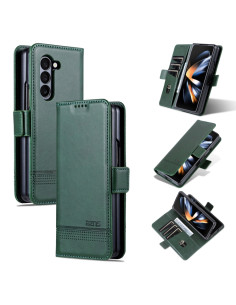 Cover Galaxy Z Fold5 5G Pelle Magnetica Rosso Dark Verde