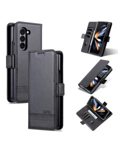 Cover Galaxy Z Fold5 5G Pelle Magnetica Rosso Nero