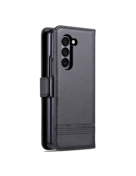 Cover Galaxy Z Fold5 Pelle Magnetica Rosso Nero | Melacompro