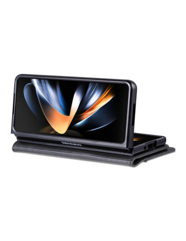 Cover Galaxy Z Fold5 Pelle Magnetica Rosso Nero | Melacompro