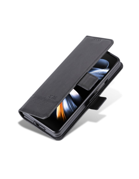 Cover Galaxy Z Fold5 Pelle Magnetica Rosso Nero | Melacompro