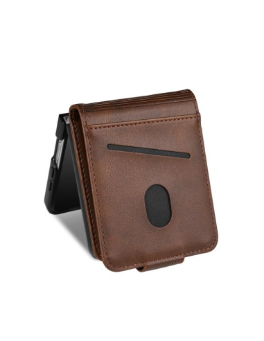 Cover Galaxy Z Flip7 Pelle Magnetica Marrone | Melacompro