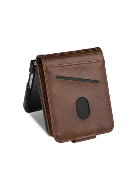 Cover Galaxy Z Flip7 Pelle Magnetica Marrone | Melacompro