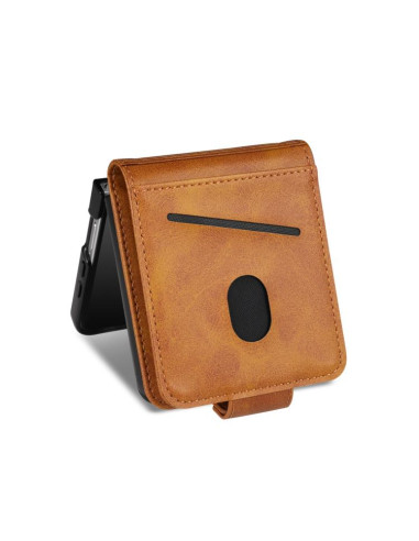 Cover Galaxy Z Flip7 Pelle Magnetica Marrone | Melacompro