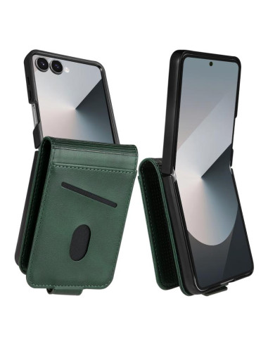 Cover Galaxy Z Flip7 Pelle Magnetica Dark Verde | Melacompro