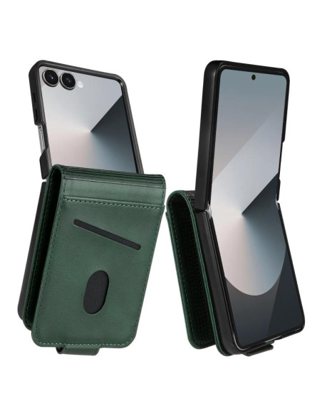Cover Galaxy Z Flip7 Pelle Magnetica Dark Verde | Melacompro