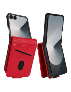 Cover Galaxy Z Flip7 Pelle Magnetica Rosso