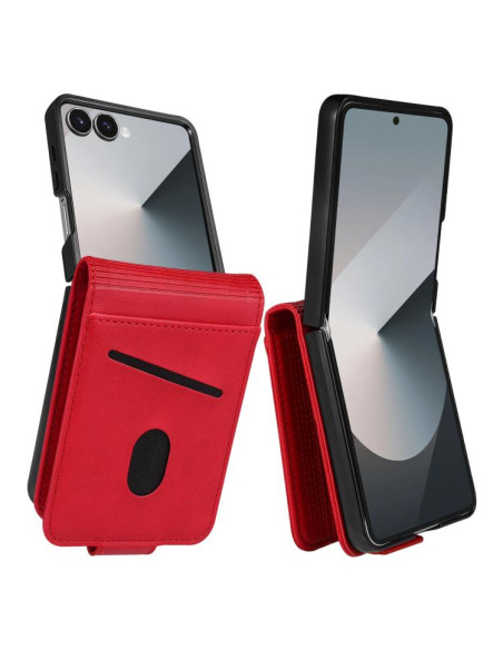 Cover Galaxy Z Flip7 Pelle Magnetica Rosso | Melacompro