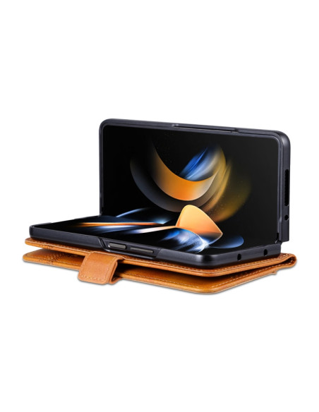 Cover Galaxy Z Fold6 Pelle Magnetica Rosso Marrone | Melacompro