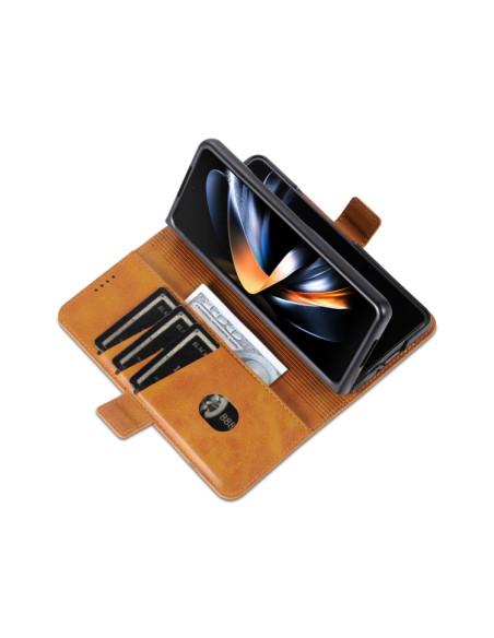 Cover Galaxy Z Fold6 Pelle Magnetica Rosso Marrone | Melacompro