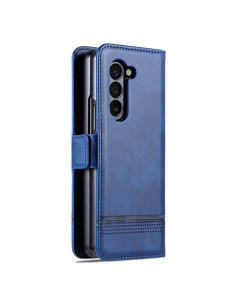 Cover Galaxy Z Fold6 Pelle Magnetica Rosso Dark Blu | Melacompro 2