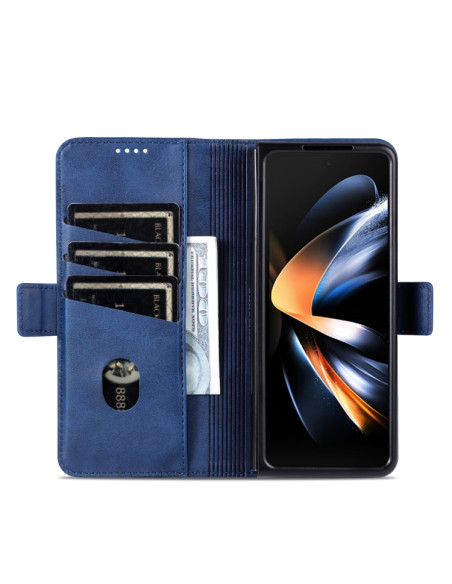 Cover Galaxy Z Fold6 Pelle Magnetica Rosso Dark Blu | Melacompro