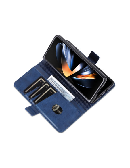 Cover Galaxy Z Fold6 Pelle Magnetica Rosso Dark Blu | Melacompro