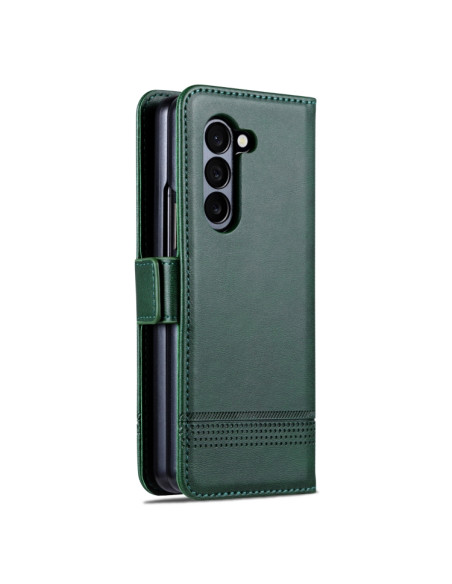Cover Galaxy Z Fold6 Pelle Magnetica Rosso Dark Verde | Melacompro