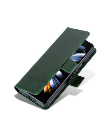 Cover Galaxy Z Fold6 Pelle Magnetica Rosso Dark Verde | Melacompro
