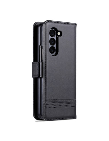 Cover Galaxy Z Fold6 Pelle Magnetica Rosso Nero | Melacompro