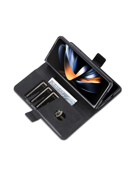 Cover Galaxy Z Fold6 Pelle Magnetica Rosso Nero | Melacompro