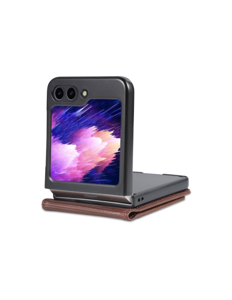 Cover Galaxy Z Flip5 Pelle Magnetica Rosso