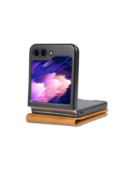 Cover Galaxy Z Flip5 Pelle Magnetica Rosso