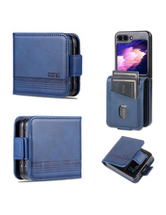Cover Galaxy Z Flip5 Pelle Magnetica Rosso Dark Blu