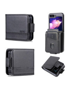 Cover Galaxy Z Flip5 Pelle Magnetica Rosso Nero