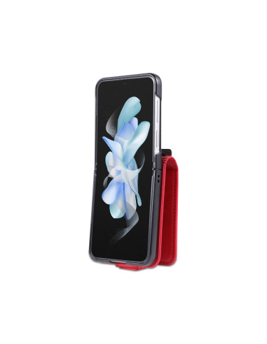 Cover Galaxy Z Flip5 Pelle Magnetica Rosso