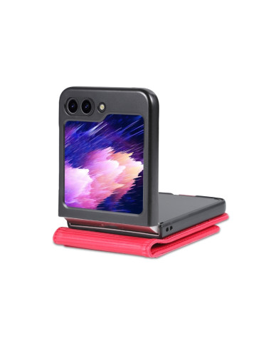 Cover Galaxy Z Flip5 Pelle Magnetica Rosso