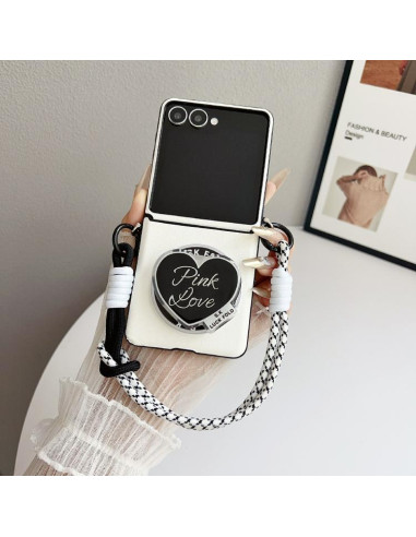 Cover Galaxy Z Flip4 Pelle Rosa MagSafe Bianco | Melacompro