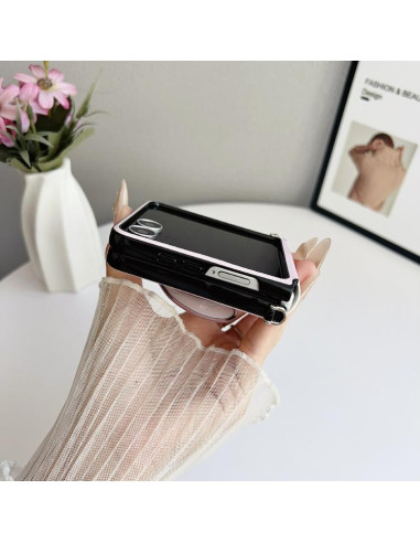 Cover Galaxy Z Flip4 Pelle Rosa MagSafe Rose | Melacompro