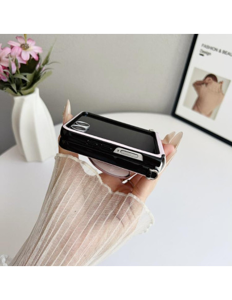 Cover Galaxy Z Flip4 Pelle Rosa MagSafe | Melacompro