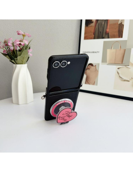 Cover Galaxy Z Flip3 5G Pelle Sintetica Rosa Bianco | Melacompro