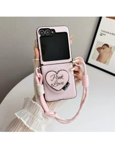 Cover Galaxy Z Flip5 Pelle Sintetica MagSafe Rosa