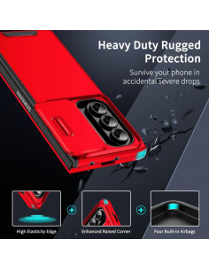 Cover Galaxy Z Flip7 TPU PC Nero Rosso | Melacompro 2