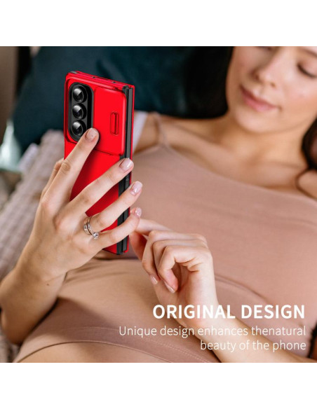 Cover Galaxy Z Flip7 TPU PC Nero Rosso | Melacompro