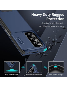 Cover Galaxy Z Flip7 TPU PC Nero Blu | Melacompro 2
