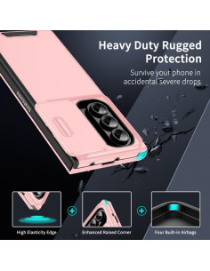 Cover Galaxy Z Fold7 TPU + PC Nero Rosa | Melacompro 2