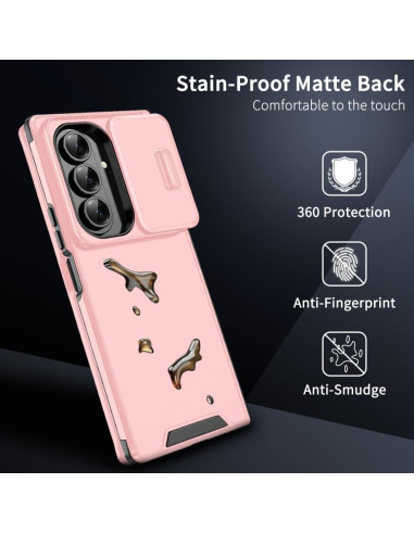 Cover Galaxy Z Fold7 TPU + PC Nero Rosa | Melacompro
