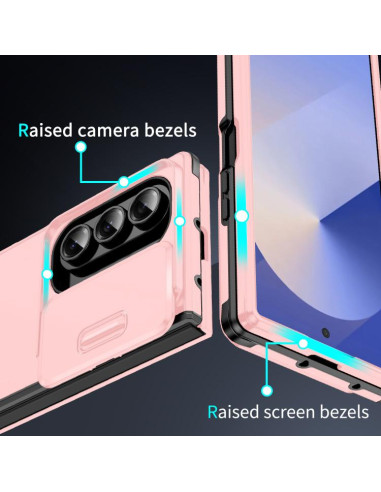 Cover Galaxy Z Fold7 TPU + PC Nero Rosa | Melacompro