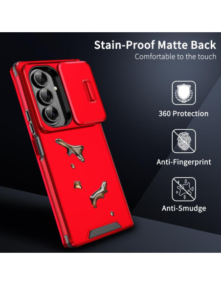 Cover Galaxy Z Fold7 TPU + PC Nero Rosso | Melacompro