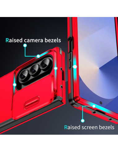 Cover Galaxy Z Fold7 TPU + PC Nero Rosso | Melacompro